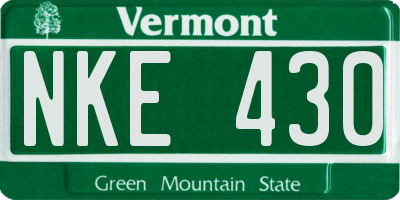 VT license plate NKE430