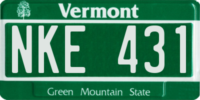 VT license plate NKE431