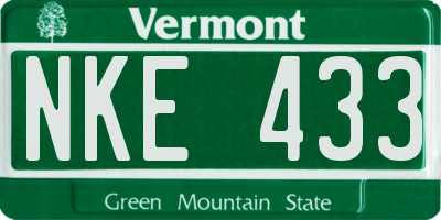 VT license plate NKE433