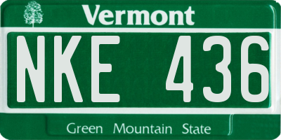VT license plate NKE436