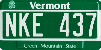 VT license plate NKE437