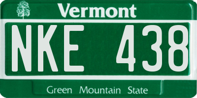 VT license plate NKE438