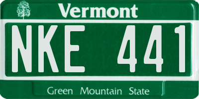 VT license plate NKE441