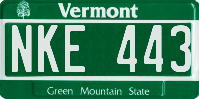 VT license plate NKE443