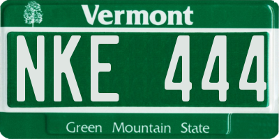 VT license plate NKE444