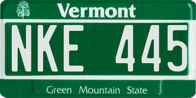 VT license plate NKE445