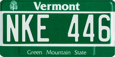 VT license plate NKE446