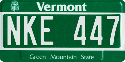 VT license plate NKE447