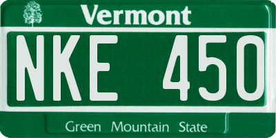 VT license plate NKE450