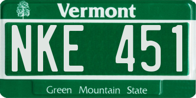 VT license plate NKE451