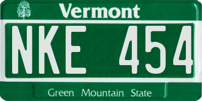 VT license plate NKE454