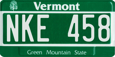 VT license plate NKE458