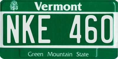 VT license plate NKE460