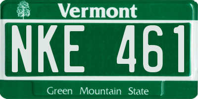 VT license plate NKE461