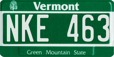 VT license plate NKE463