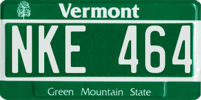 VT license plate NKE464