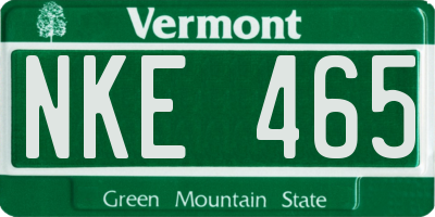 VT license plate NKE465