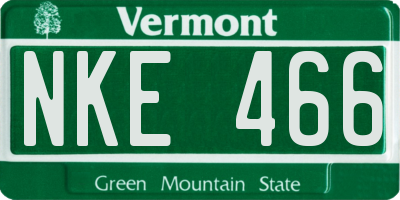 VT license plate NKE466