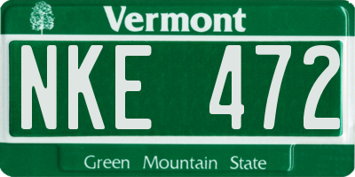VT license plate NKE472