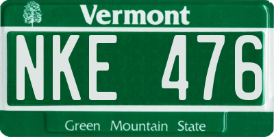 VT license plate NKE476