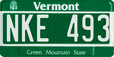VT license plate NKE493