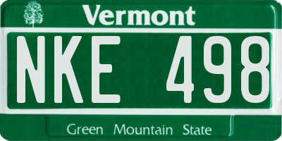 VT license plate NKE498