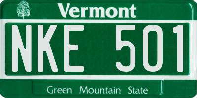 VT license plate NKE501