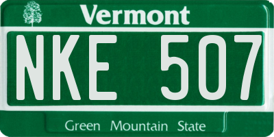 VT license plate NKE507
