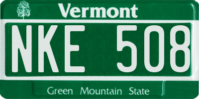 VT license plate NKE508