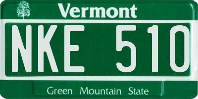 VT license plate NKE510