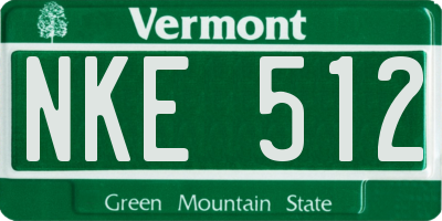 VT license plate NKE512