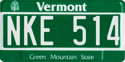 VT license plate NKE514