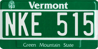 VT license plate NKE515