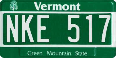VT license plate NKE517