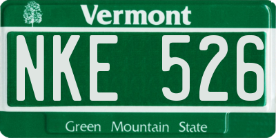 VT license plate NKE526