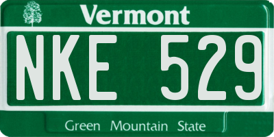 VT license plate NKE529