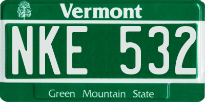 VT license plate NKE532