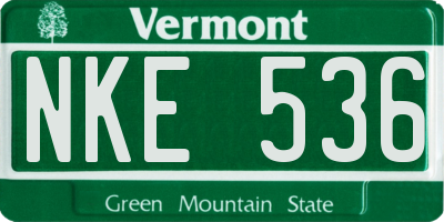 VT license plate NKE536