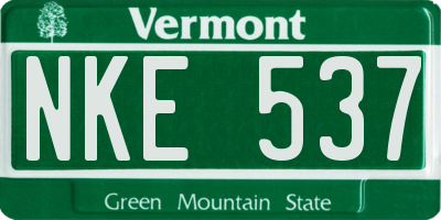 VT license plate NKE537