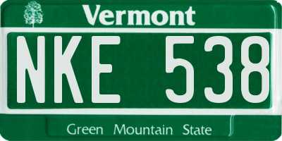 VT license plate NKE538