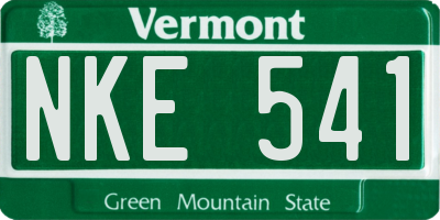 VT license plate NKE541