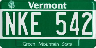 VT license plate NKE542