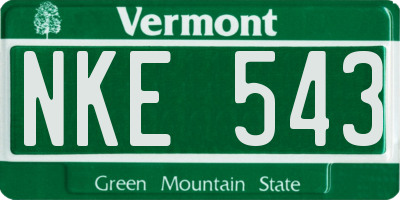 VT license plate NKE543