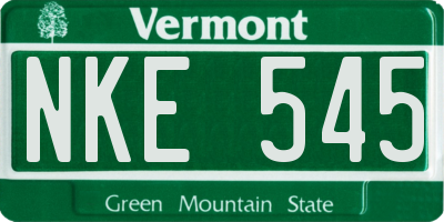 VT license plate NKE545