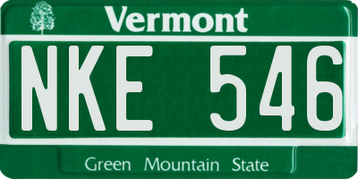 VT license plate NKE546
