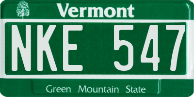 VT license plate NKE547