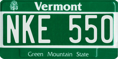 VT license plate NKE550