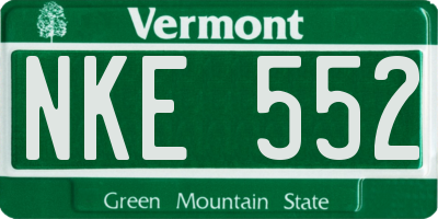 VT license plate NKE552
