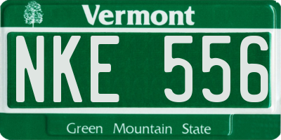 VT license plate NKE556