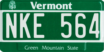 VT license plate NKE564